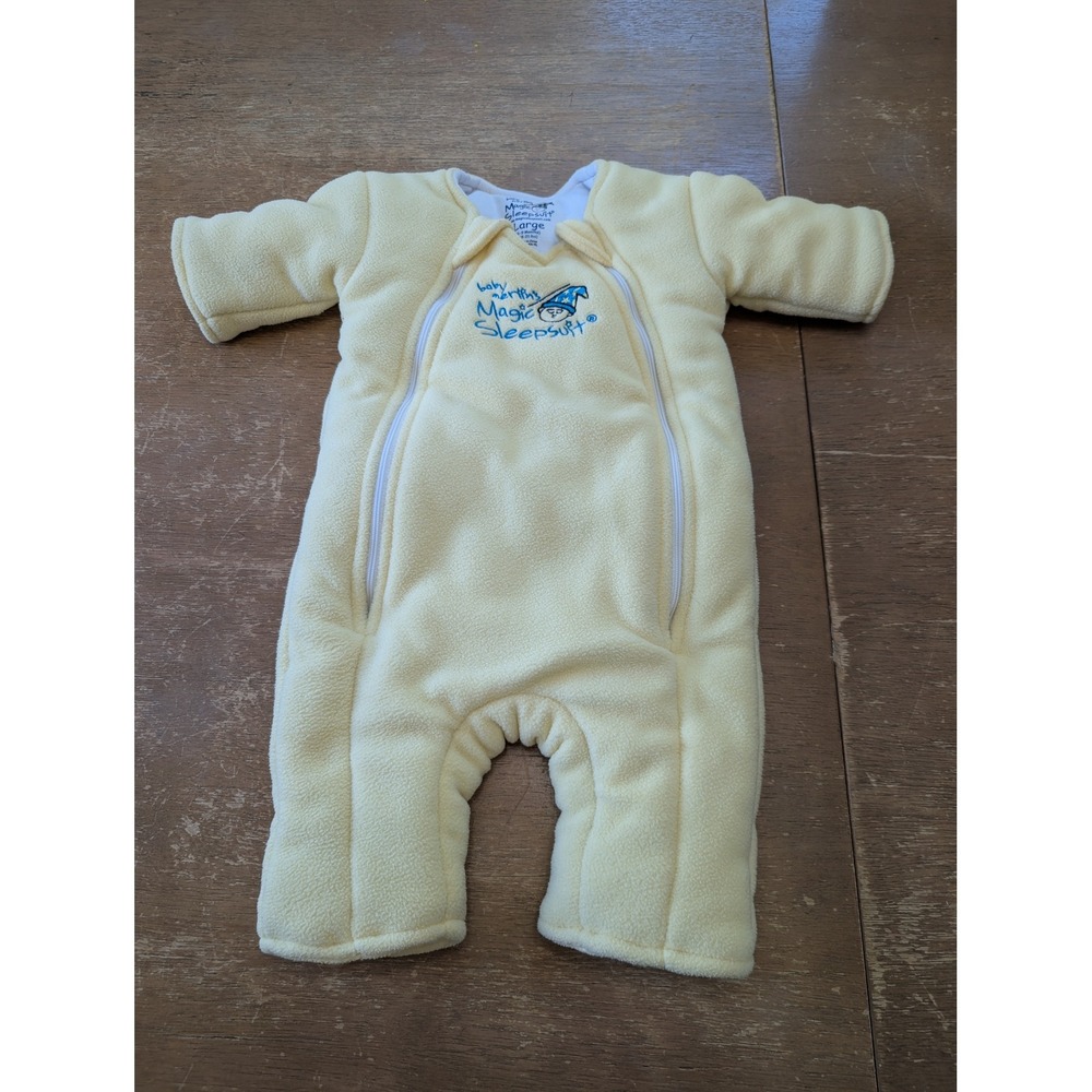 Baby Merlin's Magic Sleepsuit Yellow Fleece Large 6-9 Months 18-21 lbs EUC